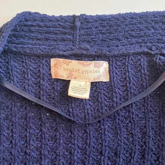 Band of Gypsies cable knit Cardigan sweater small (large) oversized hippie - Picture 6 of 6